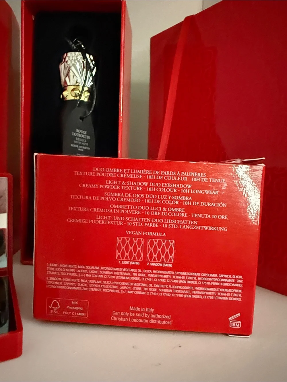 Christian Louboutin Eyeshadow Duo, Rouge Lipstick & GWP Notebook Set